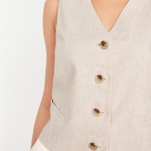 Old Navy Linen Blend Vest - size Large NWT
